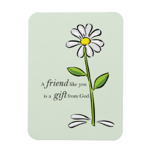 Friend Gift From God, Daisy on Green, Religious Magnet
