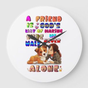 Friend Gods Way Of Making Sure We Never Walk Alone Large Clock