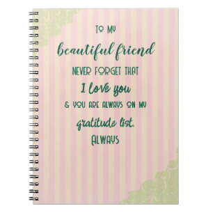 Friend Gratitude  Notebook
