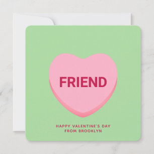 Friend green conversation heart Valentine's card