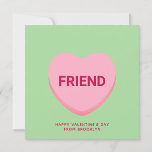 Friend green conversation heart Valentine's Day Card