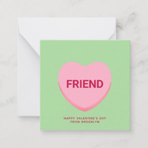 Friend green conversation heart Valentine's Day Card