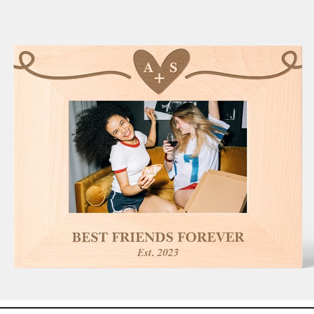Friend Heart Monogram Custom Wood Frames (Creator Uploaded)