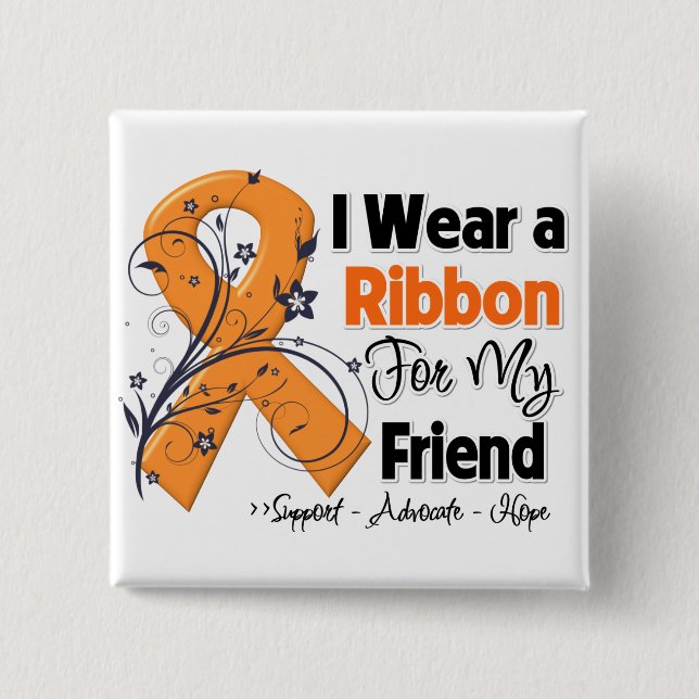 Friend - Leukaemia Ribbon 15 Cm Square Badge (Front)
