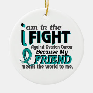 Friend Means World To Me Ovarian Cancer Ceramic Tree Decoration
