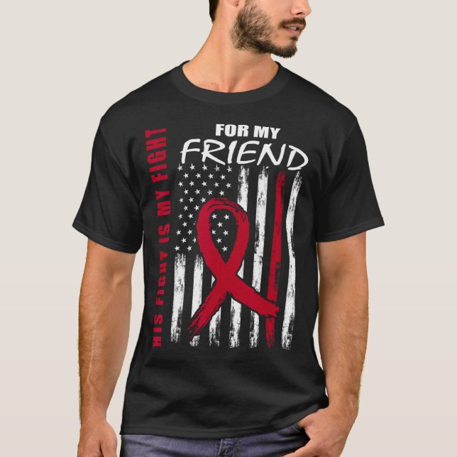 Friend Multiple Myeloma Awareness American Flag Pr T-Shirt (Front)