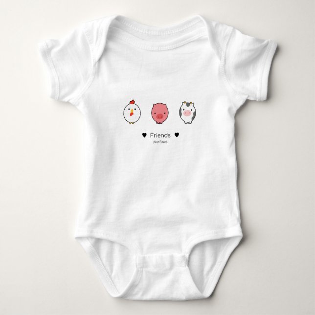 Friend Not Food - Vegan Baby Bodysuit (Front)