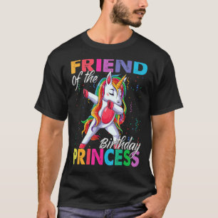 Friend Of The Birthday Princess Girl Dabbing Unico T-Shirt