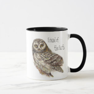 Friend of the Earth, Earth Day, Owl Bird Mug