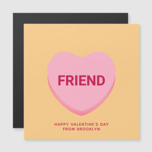 Friend orange conversation heart Valentine's card