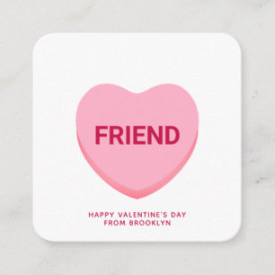 Friend pink conversation heart Valentine's card