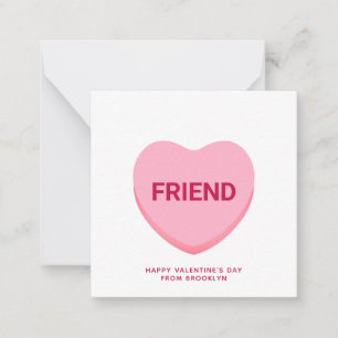Friend pink conversation heart Valentine's Day Card