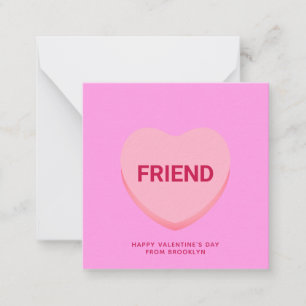 Friend pink conversation heart Valentine's Day Card