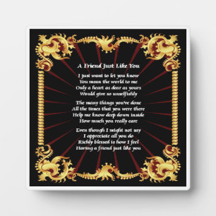 Friend Poem Plaque - Black Design