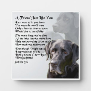 Friend Poem Plaque  -  Black Labrador  Design