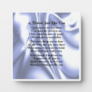Friend Poem Plaque - Blue Silk Design