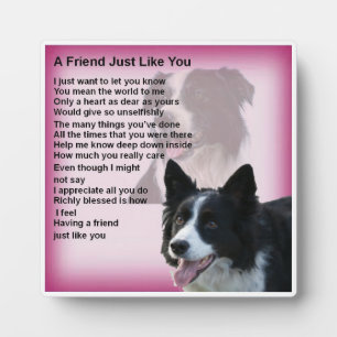 Friend Poem Plaque  -  Border Collie  Design