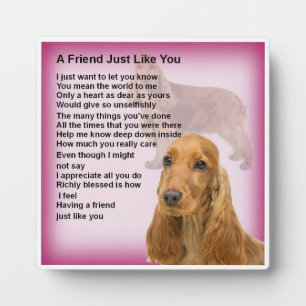 Friend Poem Plaque  -  Cocker Spaniel  Design