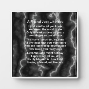 Friend Poem Plaque - Lightning Marble Design