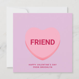 Friend purple conversation heart Valentine's Day Card