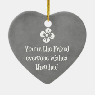 Friend Quote Ceramic Tree Decoration