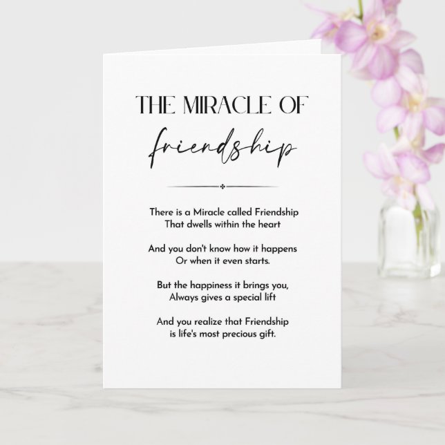Friend quote, friendship poem inspirational card (Orchid)