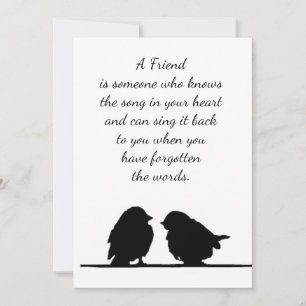 Friend quote Song in your Heart & Birds Card