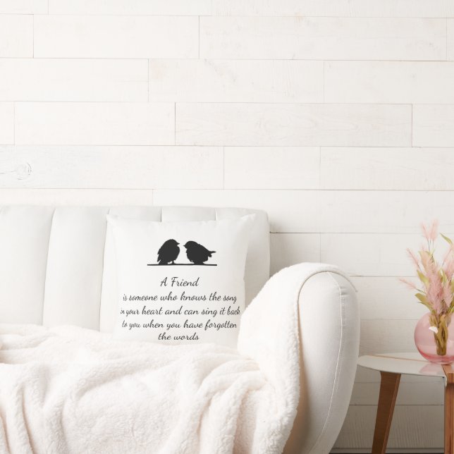Friend quote Song in your Heart & Birds Cushion (Couch)