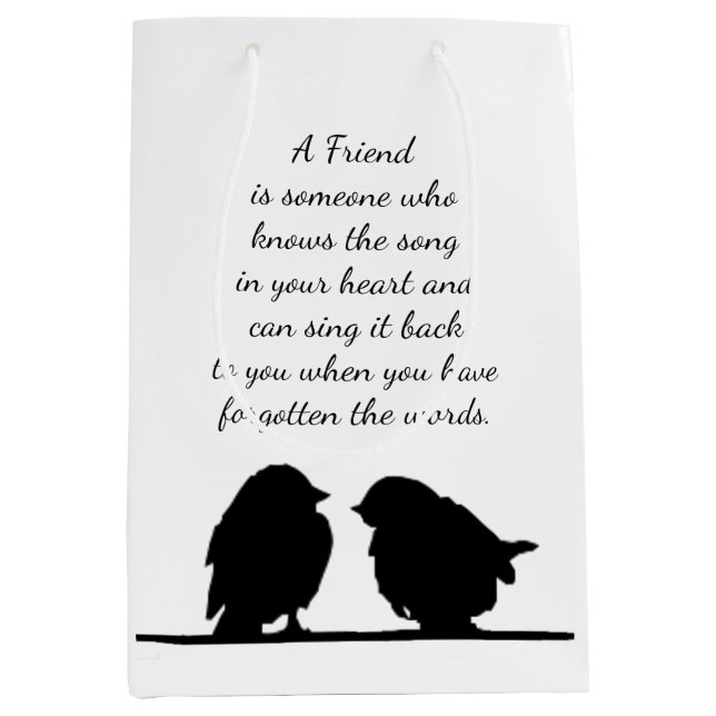 Friend quote Song in your Heart & Birds Medium Gift Bag (Front)