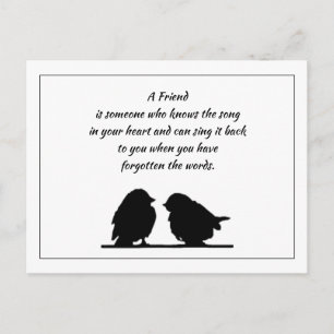 Friend quote Song in your Heart & Birds Postcard