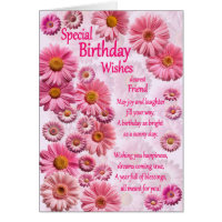 Friend Special Birthday Wishes Pink Daisies
