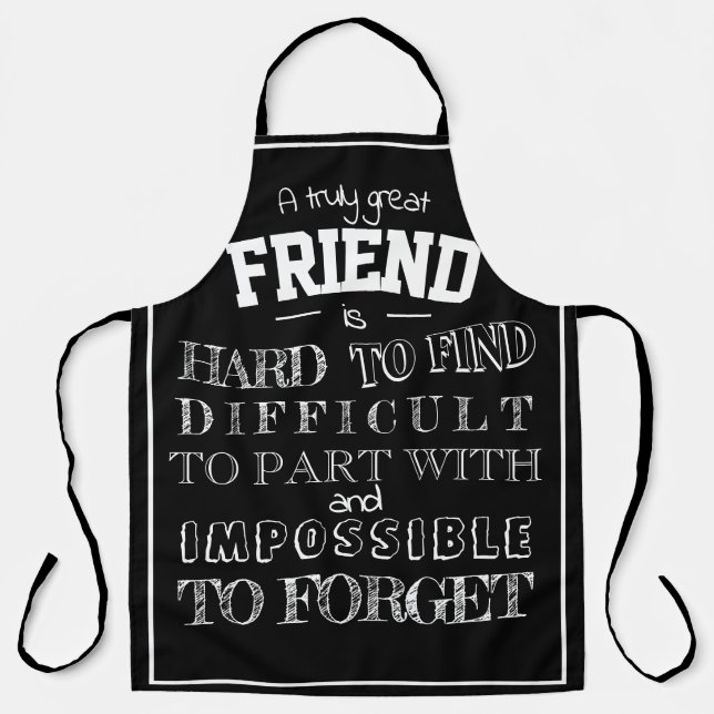 Friend Thank you Appreciation Gift bff black Apron (Front)