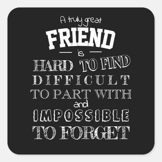 Friend Thank you Appreciation Gift script bff Square Sticker (Front)