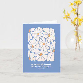 Friend Thank You Daisy Blue Scripture Bible Verse Card