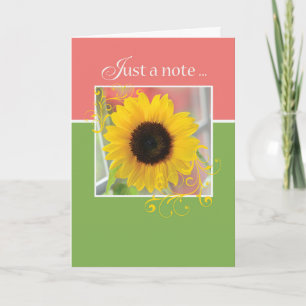 Friend Thanks for Support Just a Note Sunflower Card