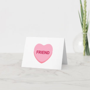 Friend white pink conversation heart Valentine's Card