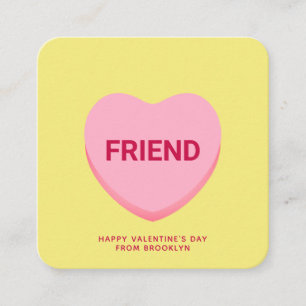 Friend yellow conversation heart Valentine's card