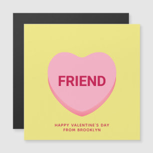 Friend yellow conversation heart Valentine's card
