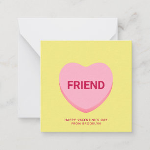 Friend yellow conversation heart Valentine's Day Card