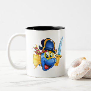 FriendFish coffee mug with cartoon pirate fish