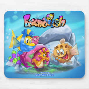 FriendFish cute cartoon fish  Mouse Pad
