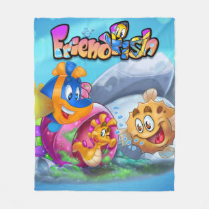 FriendFish Fleece Blanket cartoon