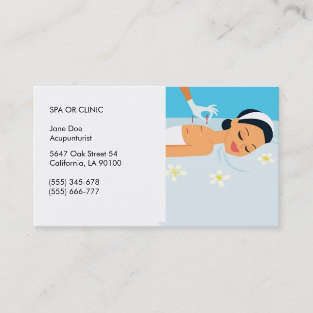 Friendly Acupuncturist Business Card (Front)