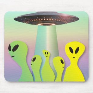 friendly aliens mouse pad