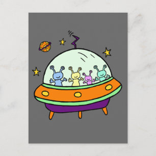 Friendly Aliens Postcard