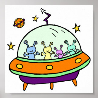Friendly Aliens Poster