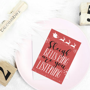 Friendly and Fun Santa Sleigh Christmas  Holiday Card