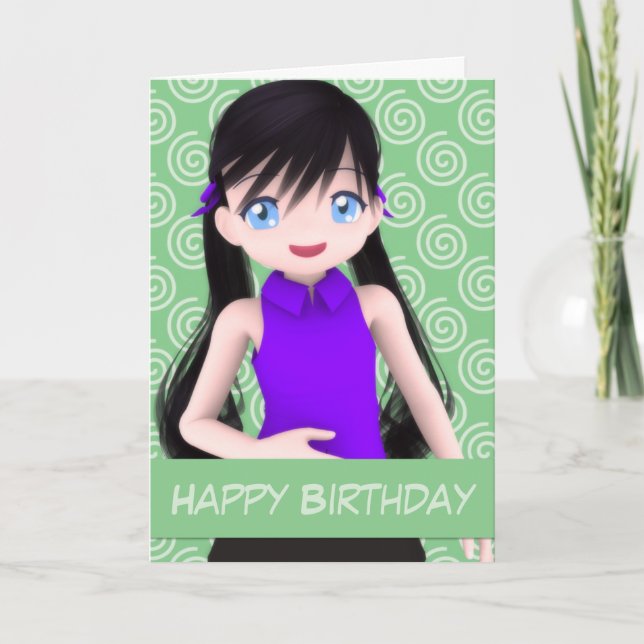 Friendly Anime Birthday Card (Front)
