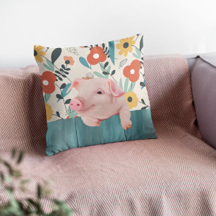 Friendly Baby Pig Cute Baby Animal Cushion