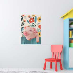Friendly Baby Pig Cute Baby Animal Poster